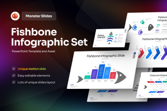 Monster Slides Fishbone Infographic Set